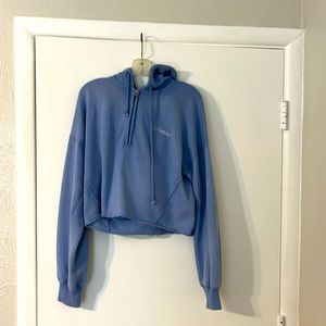 Vintage Hollister women’s hoodie, long sleeve, chopped medium light blue